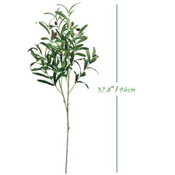 JD ARTIFICIAL PLANTS 3PCS 38" Artificial Olive Branches with Fruits Fake Greenery Plants Twig Picks for Home Décor Office Restaurant Wedding Garden Patio Shop Window Photography Props（3 in Pack）