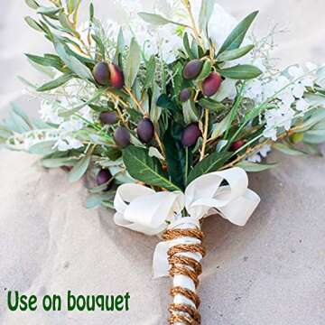 JD ARTIFICIAL PLANTS 3PCS 38" Artificial Olive Branches with Fruits Fake Greenery Plants Twig Picks for Home Décor Office Restaurant Wedding Garden Patio Shop Window Photography Props（3 in Pack）