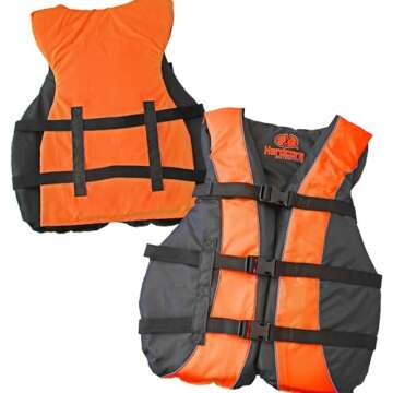 Hardcore Life Jacket Paddle Vest; Coast Guard Approved Type III PFD Life Vest Flotation Device; Jet ski, Wakeboard, Kayak; Ideal Extra Life Jacket for Your Pontoon Boat Neon Yellow (.Adult Universal)