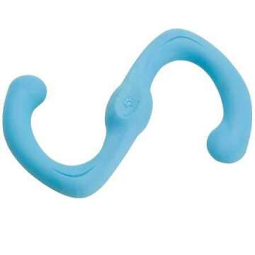 WEST PAW Zogoflex Bumi Dog Tug Toy – S-Shaped, Lightweight Chew Toys for Fetch, Play, Pet Exercise – Tug of War Soft Flinging Squishy Chewy Toy for Dogs – Guaranteed, Latex-Free, Small 8", Aqua Blue