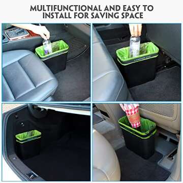 Carbage Can Premium Car Trash Can with Floor Mat Clip and Bag Securement Band | Keep Car Tidy with This 100% Water-Proof Car Trash Bin | Durable Car Garbage Can Suitable for Any Place in Your Vehicle