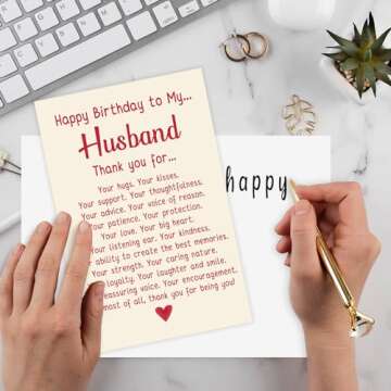 Romantic Birthday Card for Husband - Unique Gift Idea