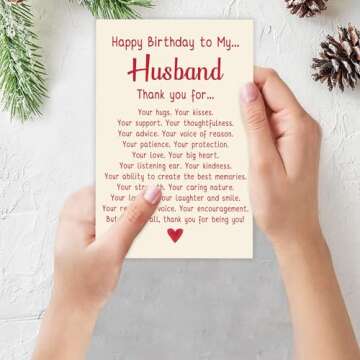 Romantic Birthday Card for Husband - Unique Gift Idea