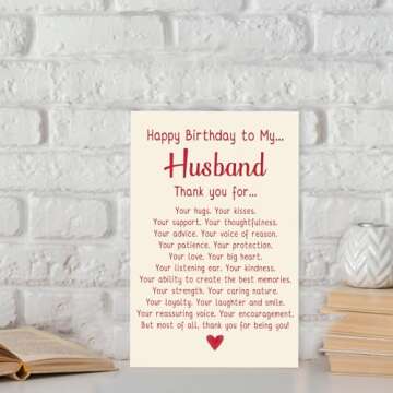 Romantic Birthday Card for Husband - Unique Gift Idea