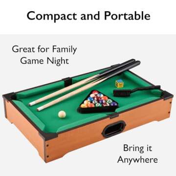 Mainstreet Classics 20-Inch Table Top Miniature Billiard/Pool Game Set