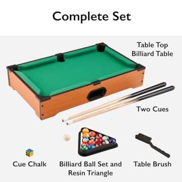 Mainstreet Classics 20-Inch Table Top Miniature Billiard/Pool Game Set