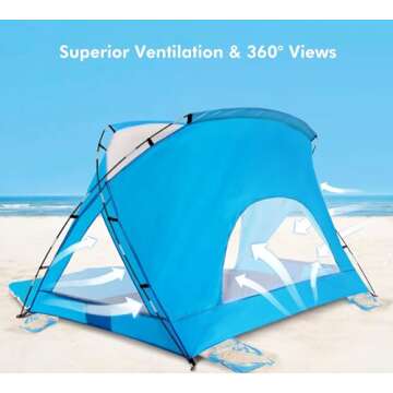 Calen Beach Tent: UPF 50+ UV Protection Canopy for Sunshade