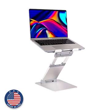 obVus Solutions Adjustable Laptop Tower Stand | Multiple Awards from Top Technology, Business and Health Magazines | Sitting to Standing in Seconds | Reduce Back and Neck Pain | Made in The USA