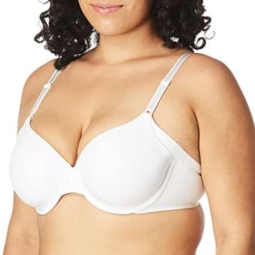 Olga Women's No Side Effects Underwire Contour Bra, White, 44DD