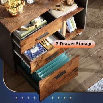 DEVAISE 3-Drawer Wood File Cabinet for Office