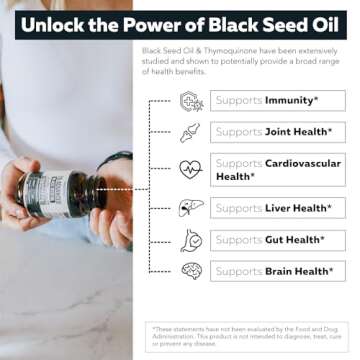 Black Seed Oil Capsules | 5% Thymoquinone - TQ-Advanced® | Maximum Strength - 500 mg of Oil per Capsule - 15:1 Oil Concentrate from Nigella Sativa, Raw Form, Vegan, Glass Bottle (60 Capsules)