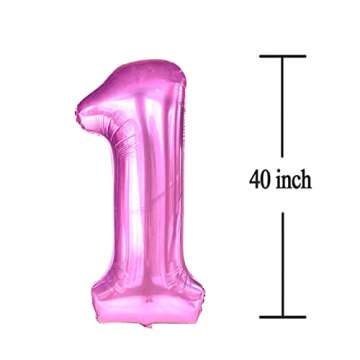 13 Balloon Number Pink 13 Foil Mylar Jumbo Giant Big Large 31 Balloons Number Sweet 13th 31st Birthday Party Anniversary Decorations Supplies for Girl Women Balloon 40 Inch