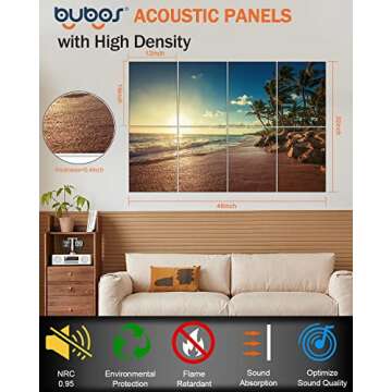 BUBOS Acoustic Soundproof Panels 8 Pack