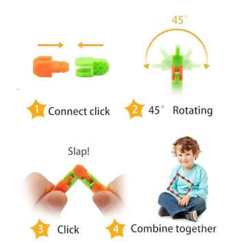 Ganowo 6 Pack Wacky Tracks - Snap Click Fidget Toys for Kids Adults ADHD Finger Sensory Autism Stress Relief