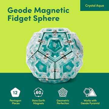 Speks Geode Sphere Magnetic Fidget Toy for Adults | Quiet Adult Sensory Toy for Stress Relief & Anxiety