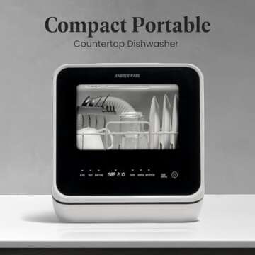 Compact Farberware Portable Countertop Dishwasher - 5 Programs & 5L Tank