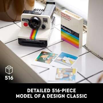 LEGO Ideas Polaroid OneStep SX-70 Camera Building Kit - Create Iconic Retro Design