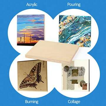 Falling in Art Unfinished Birch Wood Canvas Panels Kit, Falling in Art 4 Pack of 8x10’’ Studio 3/4’’ Deep Cradle Boards for Pouring Art, Crafts, Painting, and More