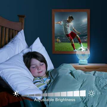 3D Soccer Night Light for Kids - Color Changing & Remote