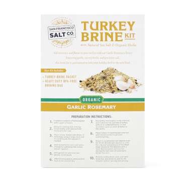 Organic Turkey Brine Kit - 13 oz. Garlic Rosemary Brine with BPA-Free Brine Bag by San Francisco Salt Company