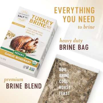 Organic Turkey Brine Kit - 13 oz. Garlic Rosemary Brine with BPA-Free Brine Bag by San Francisco Salt Company