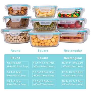 AILTEC 18-Piece Glass Food Storage Container Set - BPA-Free, Leak-Proof Solutions