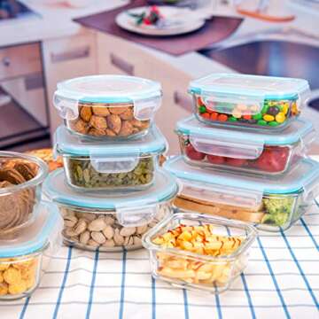 18-Piece Glass Food Storage Set - BPA-Free & Leak-Proof