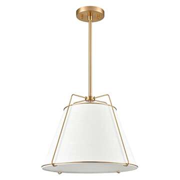 Light Society LS-C554-AB Lise Chandelier, Antique Brass/White