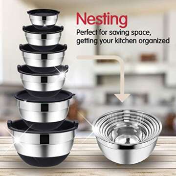 Mixing Bowls Set with Lids & Graters - 20PCS