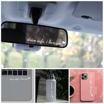 I Love You Drive Safe Mirror Sticker for Women