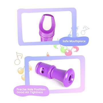 Mr.Power Soprano Recorder C Key 8 Hole German Fingering Clarinet ABS Music Flute Present for Beginner Graduation School Education Family (Purple)