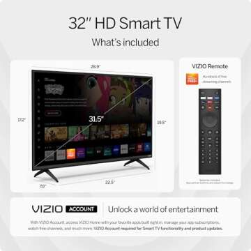 VIZIO 32-Inch Smart TV with AirPlay & Alexa