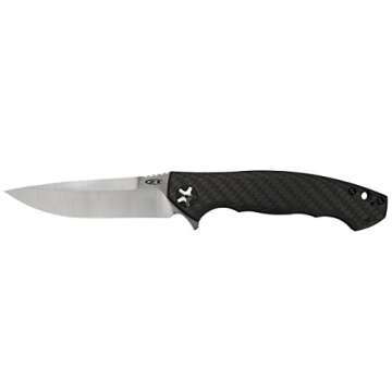 Zero Tolerance 0452CF; Pocket Knife with 4.1” Dual-Finished S35VN Steel Blade, Carbon Fiber Front and Titanium Back Handle Scales, KVT Ball-Bearing Opening, Frame Lock, Deep-Carry Pocketclip; 4.6 OZ.,Large