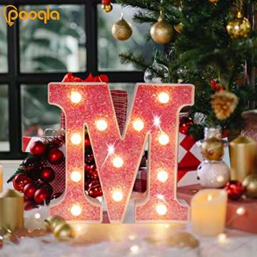 Pooqla LED Pink Letter Lights for Parties & Events