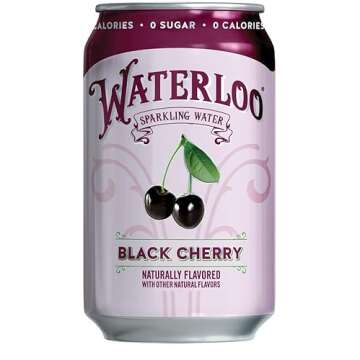 Waterloo Sparkling Water, Black Cherry Naturally Flavored, 12 Fl Oz Cans, Pack of 12 | Zero Calories | Zero Sugar or Artificial Sweeteners | Zero Sodium