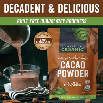 Organic Cacao Powder - 8 oz Unsweetened Chocolate Flavor