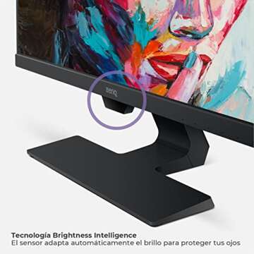 BenQ GW2280 Eye Care 22 Inch 1080P Slim Bezel Monitor | Optimized for Home & Office with Adaptive Brightness Technology