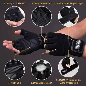 Trideer Gym Gloves for Men
