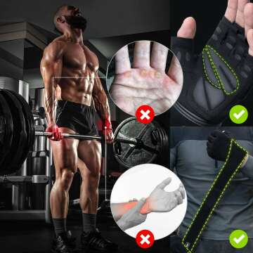 Trideer Gym Gloves for Men