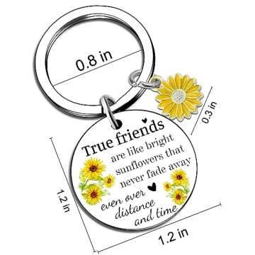 Ikacvb Sunflower Best Friends Gifts Friendship Keychain Gifts For Bestie Bff Best Female Friend Birthday Gifts For Women Stocking Stuffers Leaving Going Away Gift Christmas