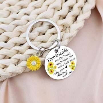 Ikacvb Sunflower Best Friends Gifts Friendship Keychain Gifts For Bestie Bff Best Female Friend Birthday Gifts For Women Stocking Stuffers Leaving Going Away Gift Christmas