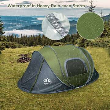 Night Cat Waterproof 2 Person Pop-up Camping Tent