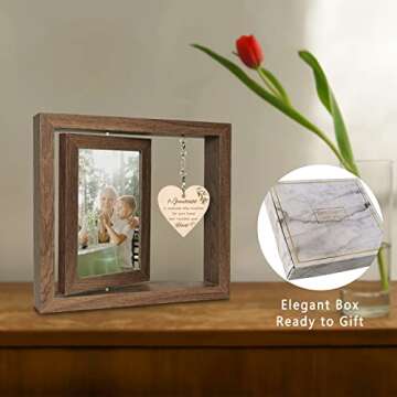 EYITUPC A Grandchild is Someone Who Reaches for Your Hands but Touches Your Heart Picture Frame First Time Grandparents Gifts, Display Two 4x6 Inch