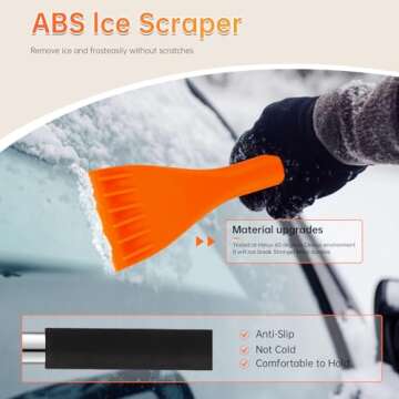 49.2inch Ice Scrapers for Car Windshield, Ice Scraper with Snow Brush ,Extendable Snow Removal Tool for Car Window with Foam Grip,360° Silicone Brush Head for Christmas Car Auto Truck SUV（Orange）