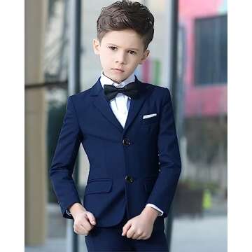 YuanLu Boys Colorful 5 Piece Slim Fit Formal Suit Set