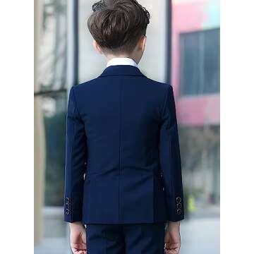 YuanLu Boys 5 Piece Slim Fit Formal Suit Set