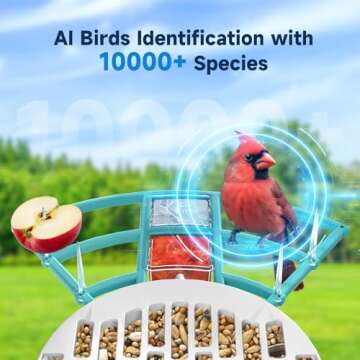 BYRANKE Bird Feeder with Camera & Solar Panel - Smart AI Bird Watching Gift