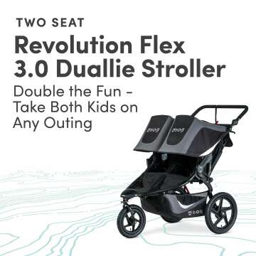 BOB Gear Revolution Flex 3.0 Duallie Double Jogging Stroller, Graphite Black