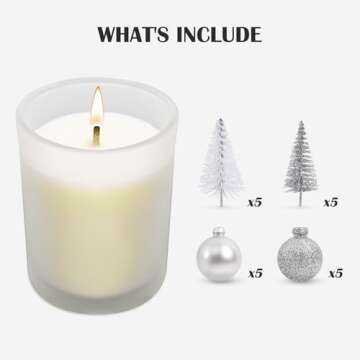 Christmas Gifts for Women - 13 Oz DIY Christmas Candles - Birthday Scented Unique Gift for Her Adults Teachers Mom Girls Friends, Christmas Pine Candle Decorations for Home Room Indoor Tables Decor