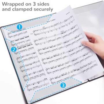 Uineeoor Sheet Music Folder, Premium Double Side Writable Spiral Binder Organizer, Fits Letter Size (8.5 x 11 inches), 20 Sleeves Display 40 Pages Music File Folder